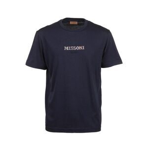 Missoni Logo Graphic Tee Men blue Shirts